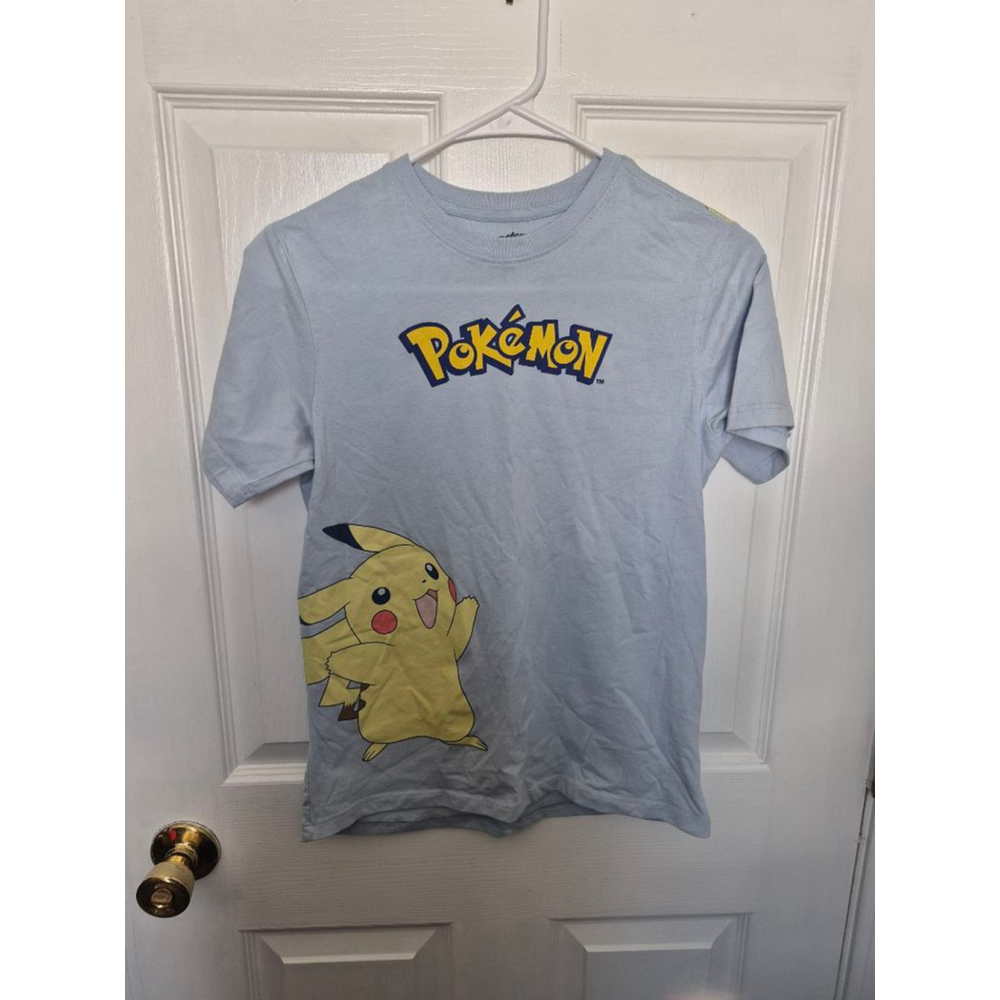 Boys Pokemon Light Blue Pikachu Short Sleeve Tee Size 10
